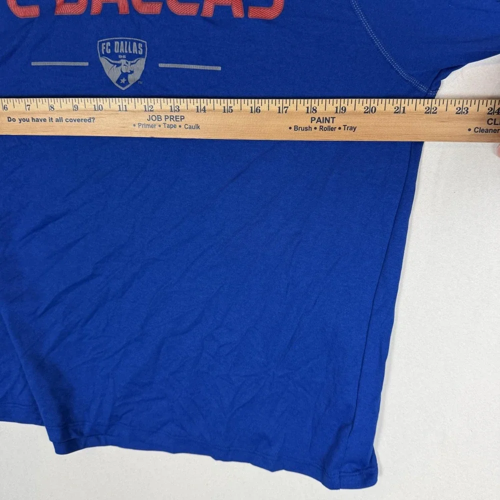 FC Dallas Shirt Mens Large Blue MLS Soccer Adidas Long Sleeve Climalite